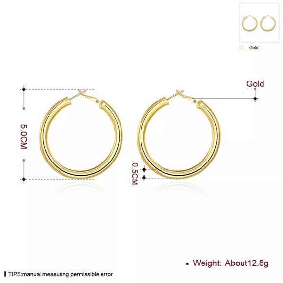 🌟 Gold Tone Big Hoop - Picture 3 of 4
